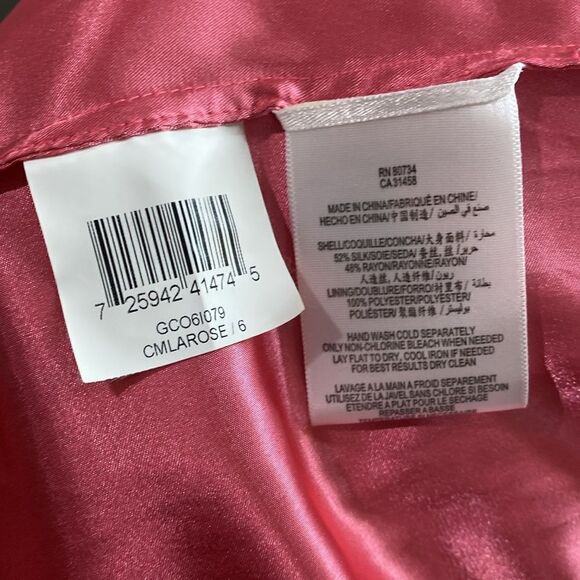 BCBGMAXAZRIA CAMELIA ROSE SILK STRAPLESS COCKTAILS DRESS - Picture 5 of 13